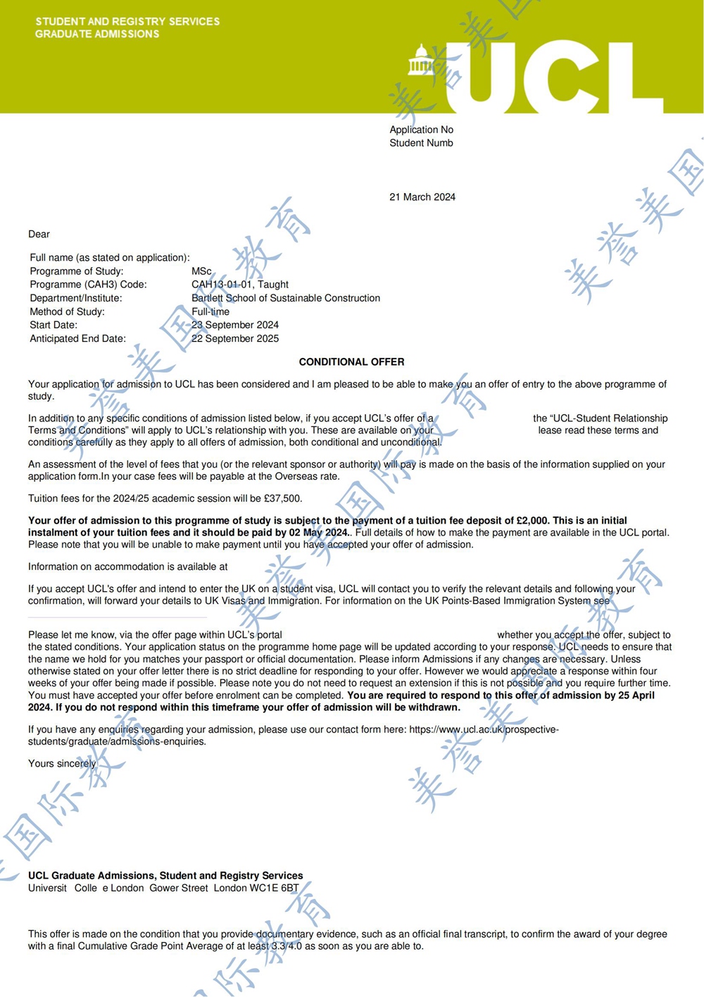11ucl 24195913 - Your offer of admission from UCL